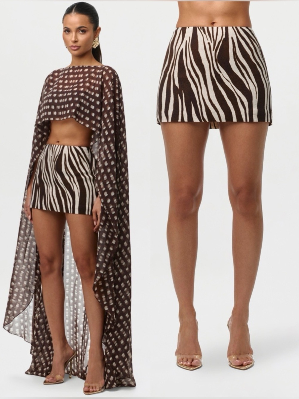 Naked Wardrobe Linen Print Mini Skirt